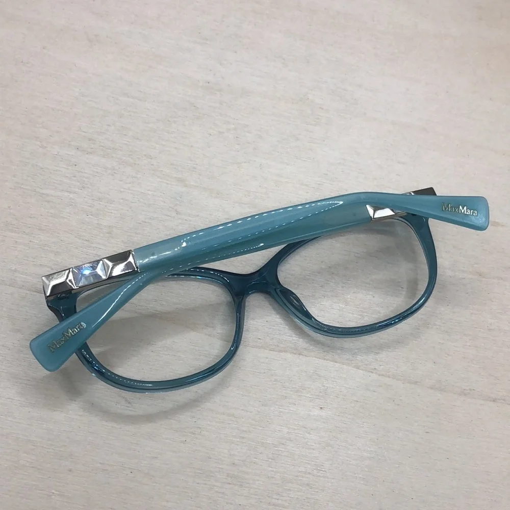 MAX MARA mm1206 Eyeglasses in color YTV 53 -16-140 aqua crystal blue FRAMES ONLY